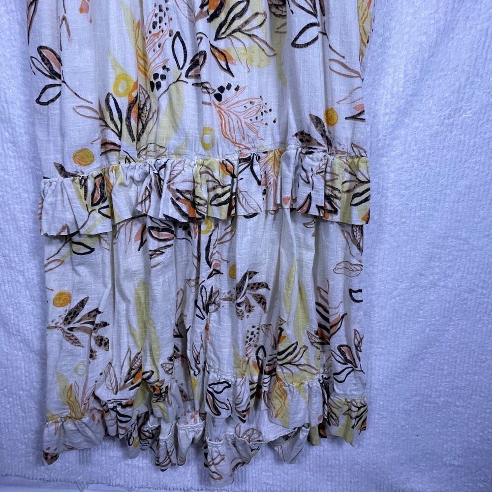 Free People Ivory Combo Floral Ruffle Tiered Halter Anita Maxi Dress Medium - Picture 4 of 10